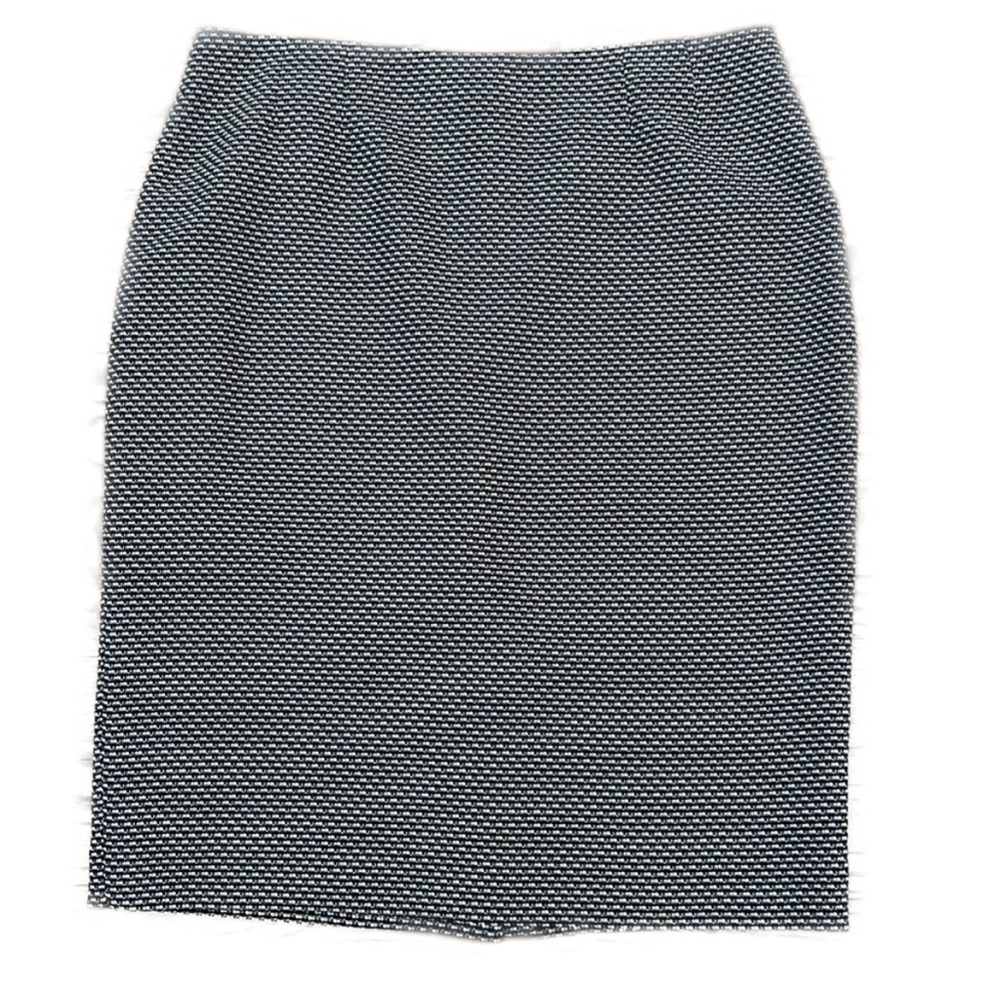 Kasper Black and White Textured Pencil Skirt